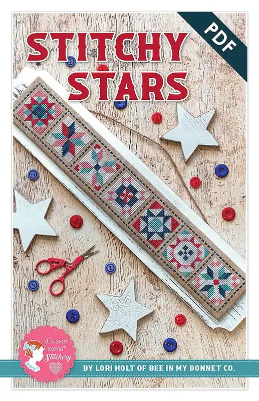 Trusted Brand Stitchy Stars Downloadable PDF Cross Stitch Pattern | Lori Holt of Bee in my Bonnet