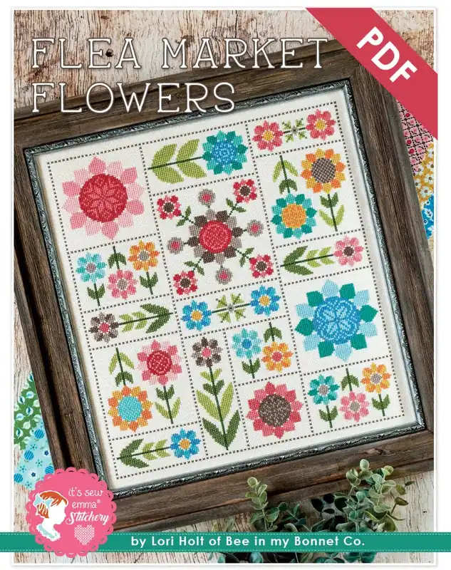 Flea Market Flowers Downloadable PDF Cross Stitch Pattern | Lori Holt of Bee in my Bonnet Popular