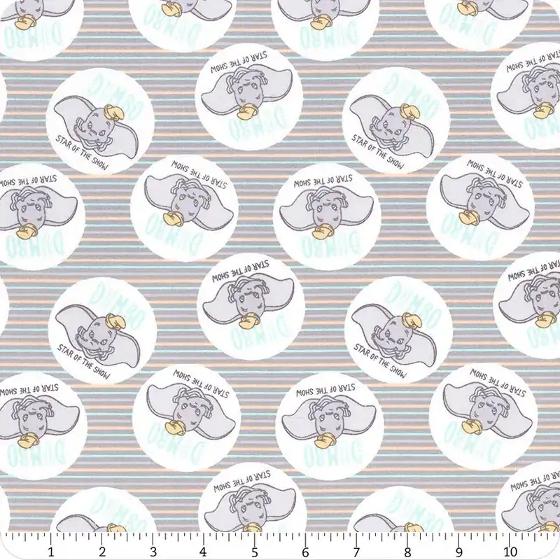 Dumbo - My Little Circus Grey Star of the Show Yardage | SKU# 85160304-2 Next Day Delivery
