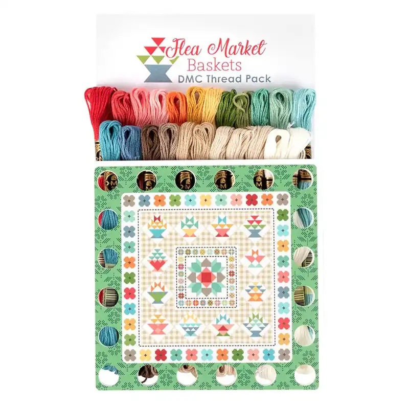 Price Drop Lori Holt Flea Market Baskets DMC Thread Pack & Floss Keeper | Lori Holt of Bee in my Bonnet
