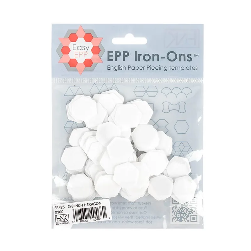 Certified 0.375" EPP Iron On Hexagons 300 Pack | Hugs 'N Kisses #EPP25