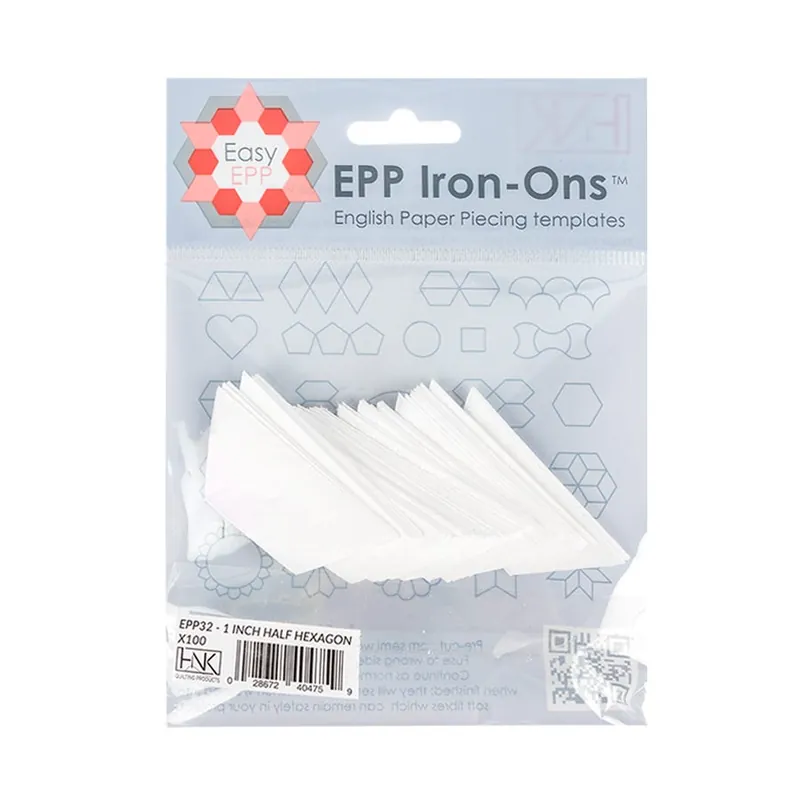 Warranty Included 1" EPP Iron On Half Hexagons 100 Pack | Hugs 'N Kisses #EPP32