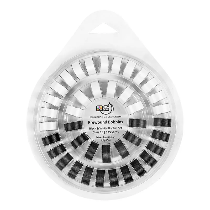 40 Count Black and White Class 15 Prewound Bobbins | Quilter's Select #QS-B40BW Best Choice