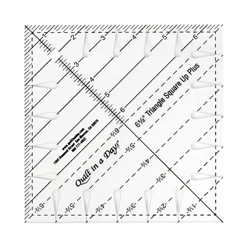 Certified 6.5" Triangle Square Up PLUS Ruler | Quilt in a Day #QD2059