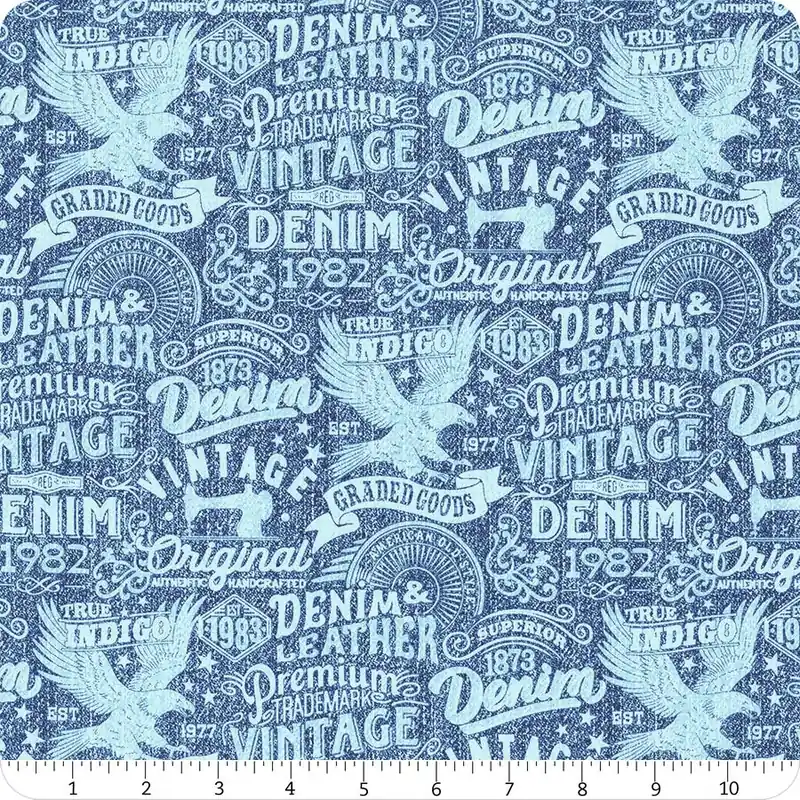 Flash Sale Singin' the Blues Denim Logos Yardage | SKU# 24326-44