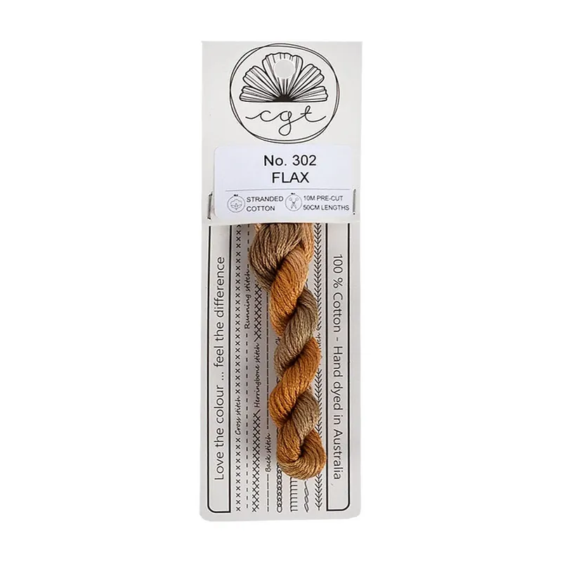 Worldwide Shipping Flax Pre-Cut 6 Strand Hand-Dyed Embroidery Floss | Cottage Garden Threads #CGT-302