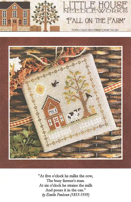 With a Moo Moo Here Fall on the Farm Part 6 Cross Stitch Pattern | Little House Needleworks New Arrival