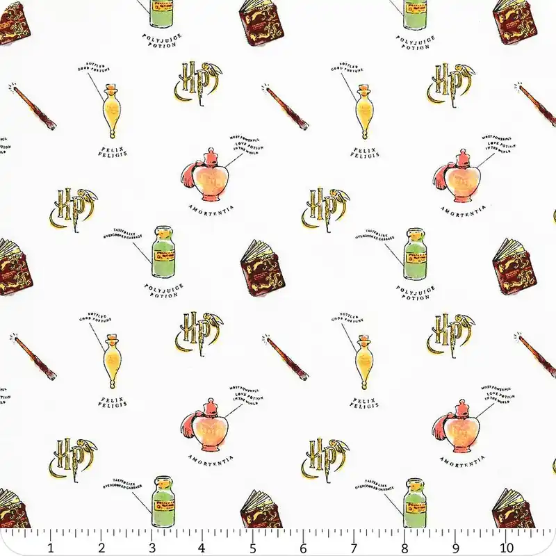 Wizarding World White Watercolor Oddities Yardage | SKU# 23800525-4 Fast Shipping