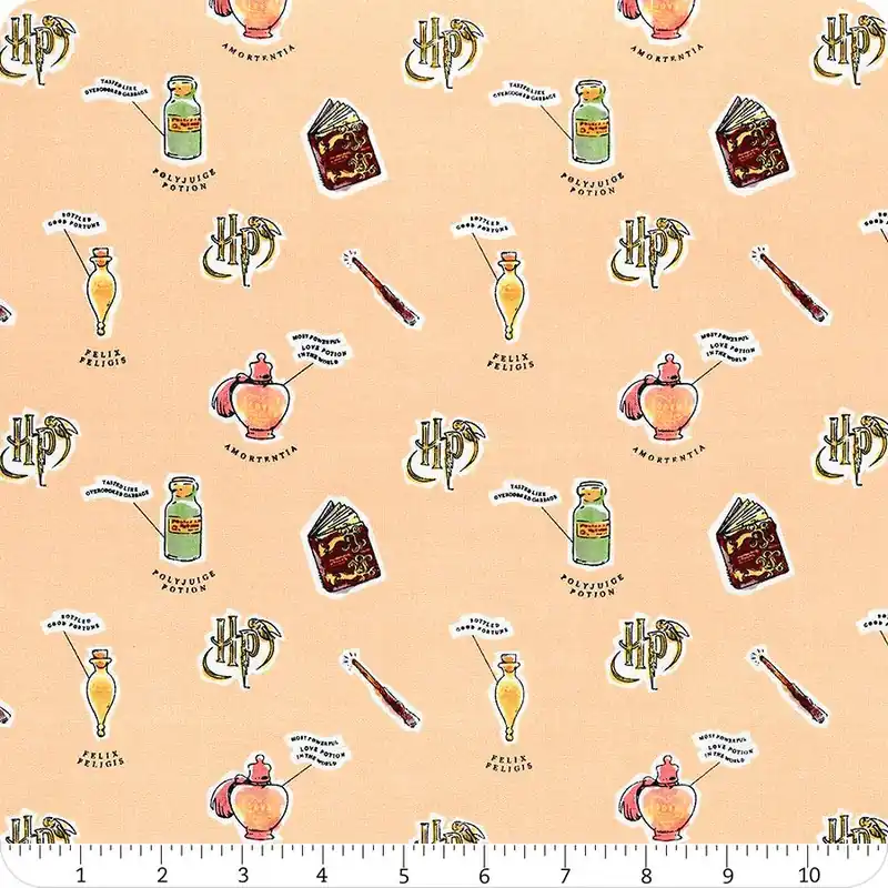 Wizarding World Peach Watercolor Oddities Yardage | SKU# 23800525-3 Time-Limited
