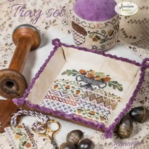 Worldwide Shipping Acorn Tray Set Cross Stitch Pattern | Jeannette Douglas Designs
