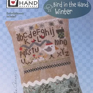 Winter Bird in the Hand Cross Stitch Pattern | Heart in Hand Instant Buy