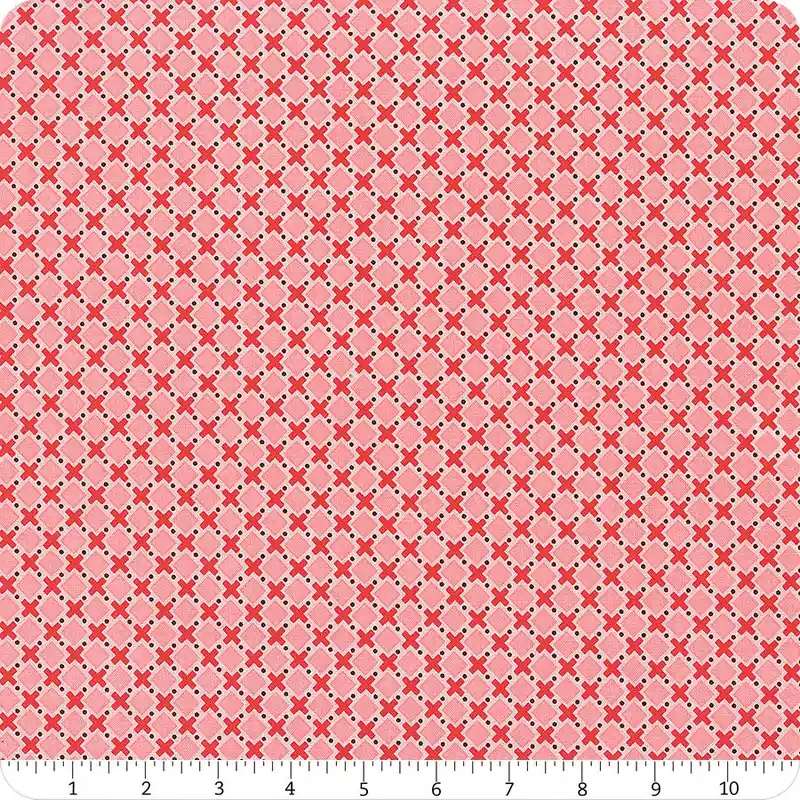 Worldwide Shipping Bee Plaids Coral Orchard Yardage | SKU# C12023-CORAL