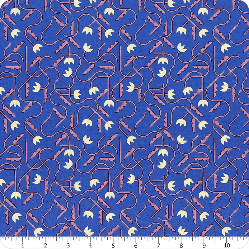 Woodland Park Blue Ribbon That One Flower Print Yardage | SKU# RS1086-15 Last Chance