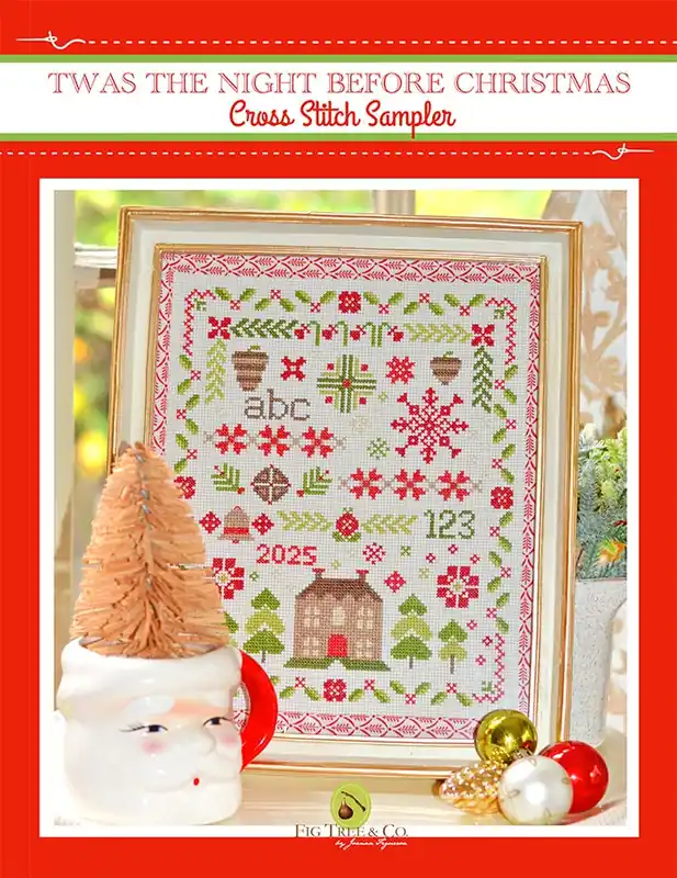 Markdown Twas The Night Before Christmas Cross Stitch Sampler Cross Stitch Pattern | Fig Tree & Co. Patterns