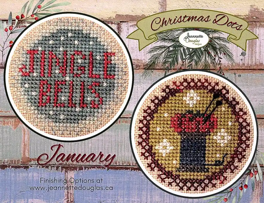 Top Pick January Christmas Dots Cross Stitch Pattern | Jeannette Douglas Designs