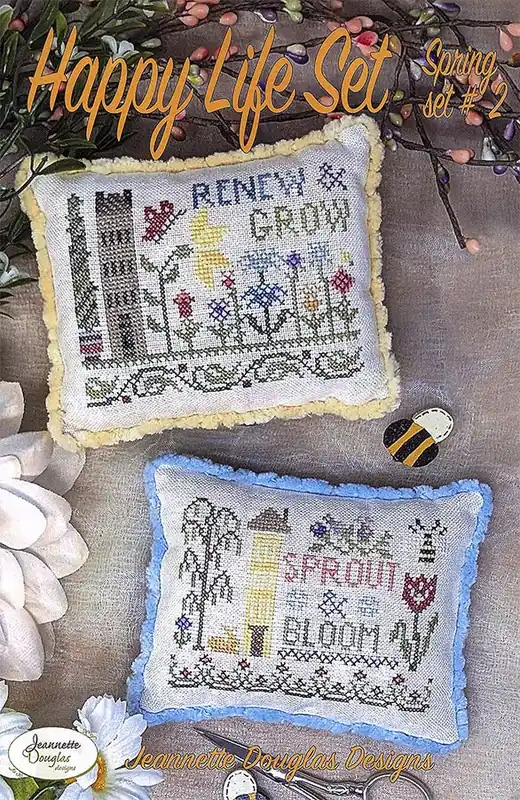 Happy Life Spring #2 Cross Stitch Pattern | Jeannette Douglas Designs Get Yours