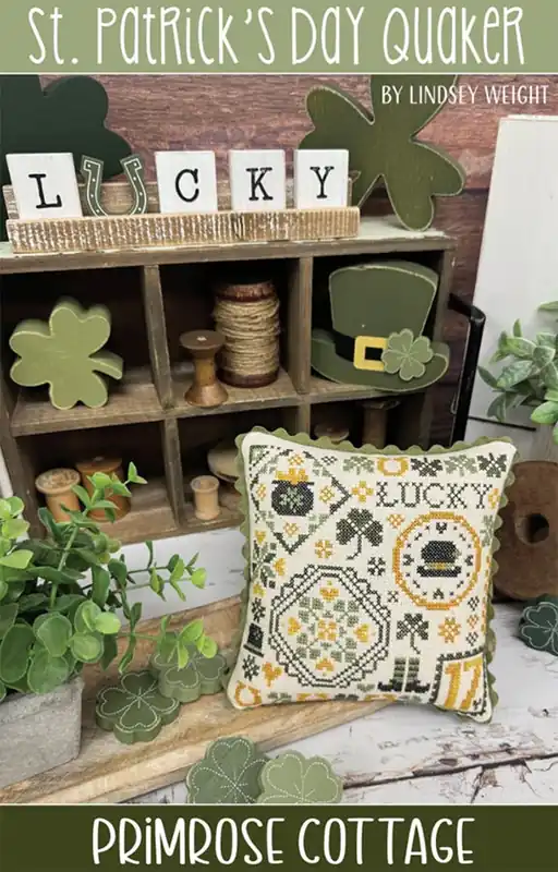 Money Back Guarantee St. Patrick's Day Quaker Cross Stitch Pattern | Primrose Cottage Stitches