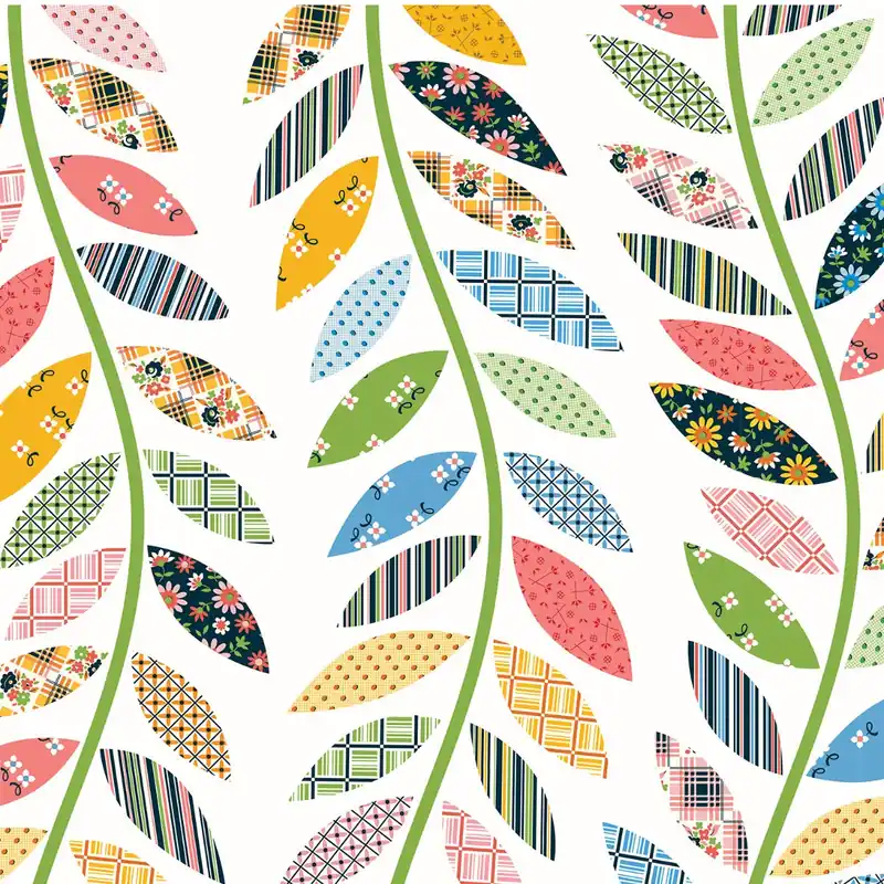 Pretty Things Ivory Leafy Vine Cheater Digitally Printed Yardage | SKU# 54464D-1 Bargain