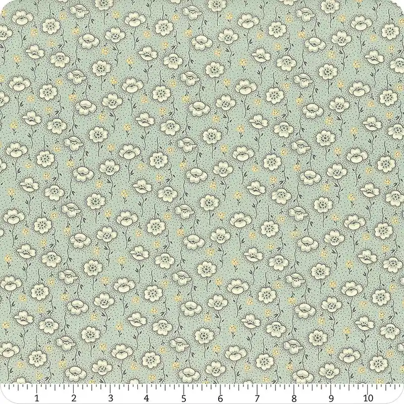 Farmhouse Dusty Teal Poppy Stems Yardage | SKU# 1357-T Price Drop