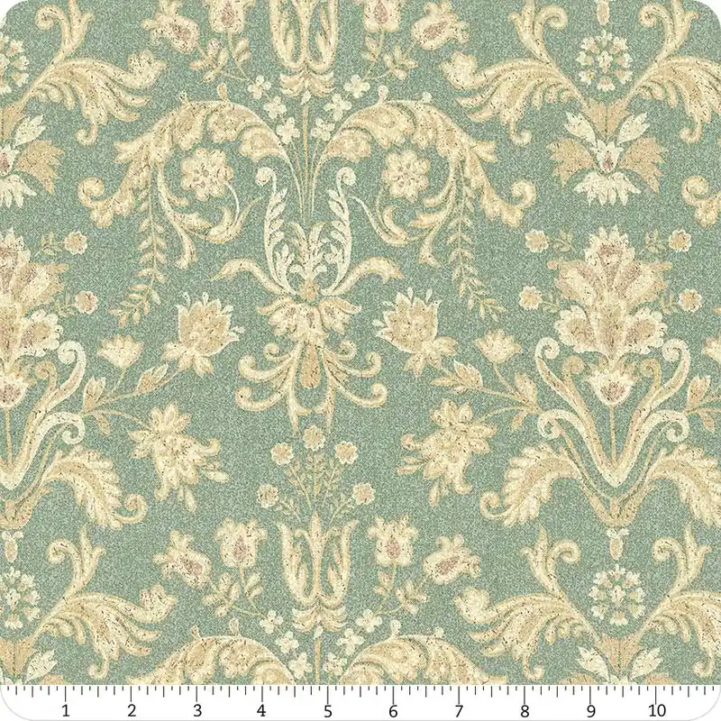 Farmhouse Teal Damask Yardage | SKU# 1354-T Limited Edition