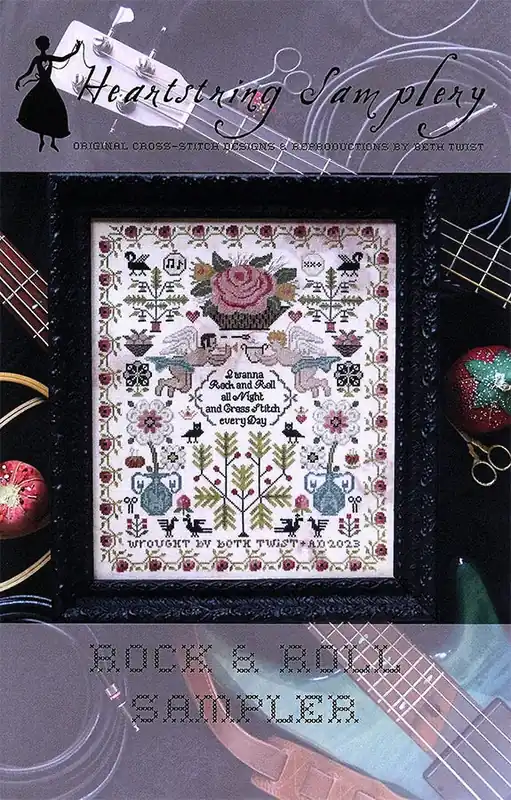 Hassle-Free Returns Rock & Roll Sampler Cross Stitch Pattern | Heartstring Samplery