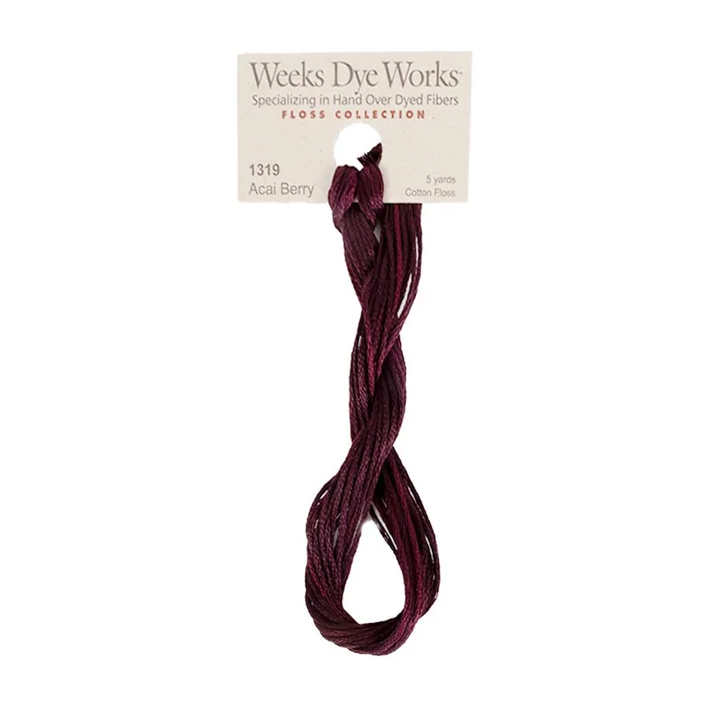 Acai Berry Weeks Dye Works 6 Strand Hand-Dyed Embroidery Floss | Weeks Dye Works #WDW-1319 Seasonal Sale