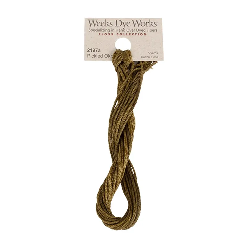 Special Offer Pickled Okra Weeks Dye Works 6 Strand Hand-Dyed Embroidery Floss | Weeks Dye Works #WDW-2197a