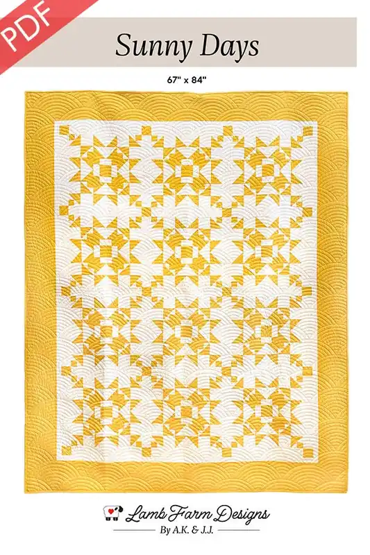 Sunny Days Downloadable PDF Quilt Pattern | Lamb Farm Designs Holiday Sale
