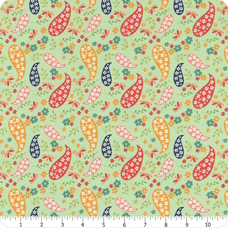 Raspberry Summer Mint Paisley Yardage | SKU# 37691-15 Certified
