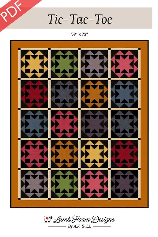 Bulk Order Tic-Tac-Toe Downloadable PDF Quilt Pattern | Lamb Farm Designs