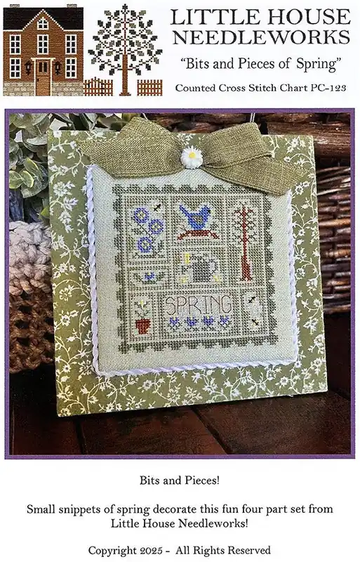 Bits and Pieces of Spring Cross Stitch Pattern | Little House Needleworks Super Sale