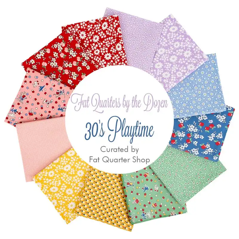 30's Playtime Fat Quarters by the Dozen Companion Fat Quarter Bundle | Curated by Fat Quarter Shop featuring Moda Fabrics Weekend Sale