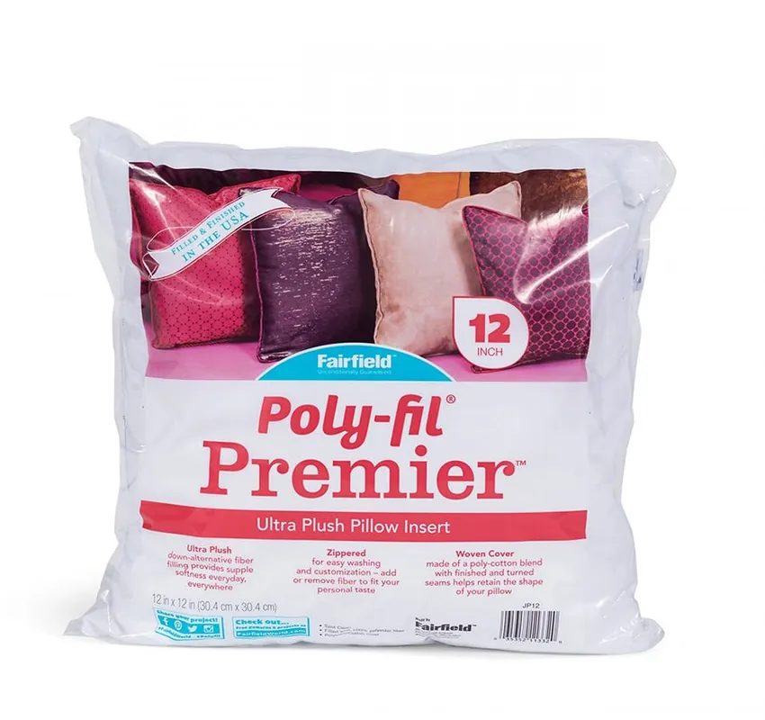 New Release 12" x 12" Poly-Fil Premier Ultra Plush Pillow Insert | Fairfield #JP12
