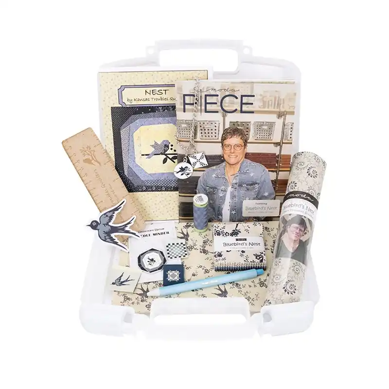 Worldwide Shipping Bluebird's Nest Collector's Bin | Featuring Bluebird's Nest by Kansas Troubles Quilters