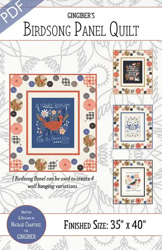 Birdsong Panel Downloadable PDF Quilt Pattern | Gingiber Trending