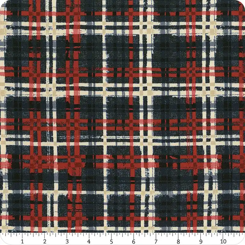 Discount Stars of Valor Navy Plaid All Over Yardage | SKU# 30088-424