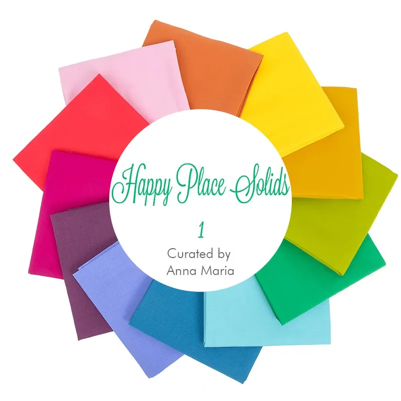 Happy Place Solids 1 Fat Quarter Bundle | Curated by Anna Maria featuring Northcott Colorworks Solids Worldwide Shipping