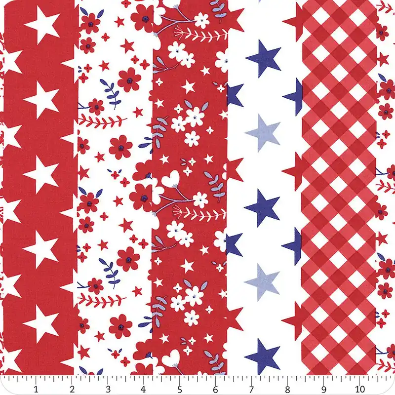 Seasonal Sale Freedom Garden Red Cheater Print Yardage | SKU# C15626-RED
