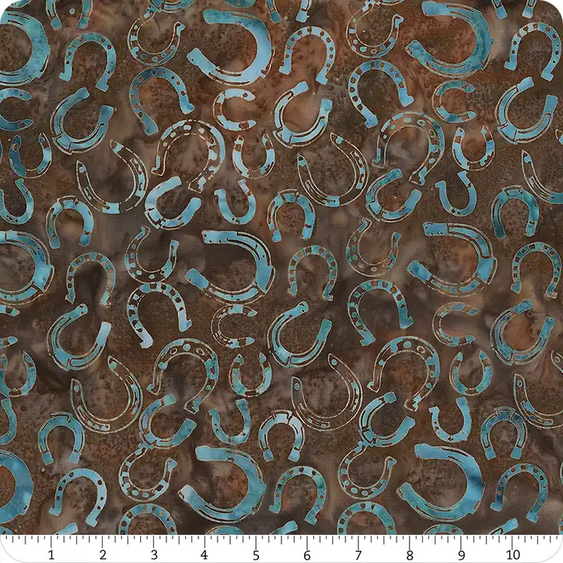 Discount Cowgirl Dreams Batiks Chestnut Horseshoe Yardage | SKU# W2598-51