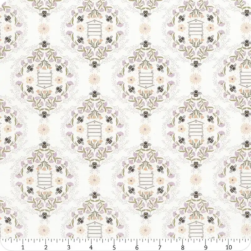 Honey Sweet Cream Bee Hives Yardage | SKU# LEIA-901A Deal