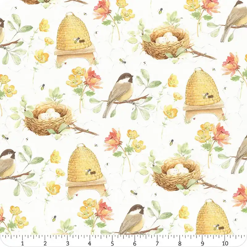 Afternoon in the Garden White Garden Stroll Yardage | SKU# 54434-1 Super Sale