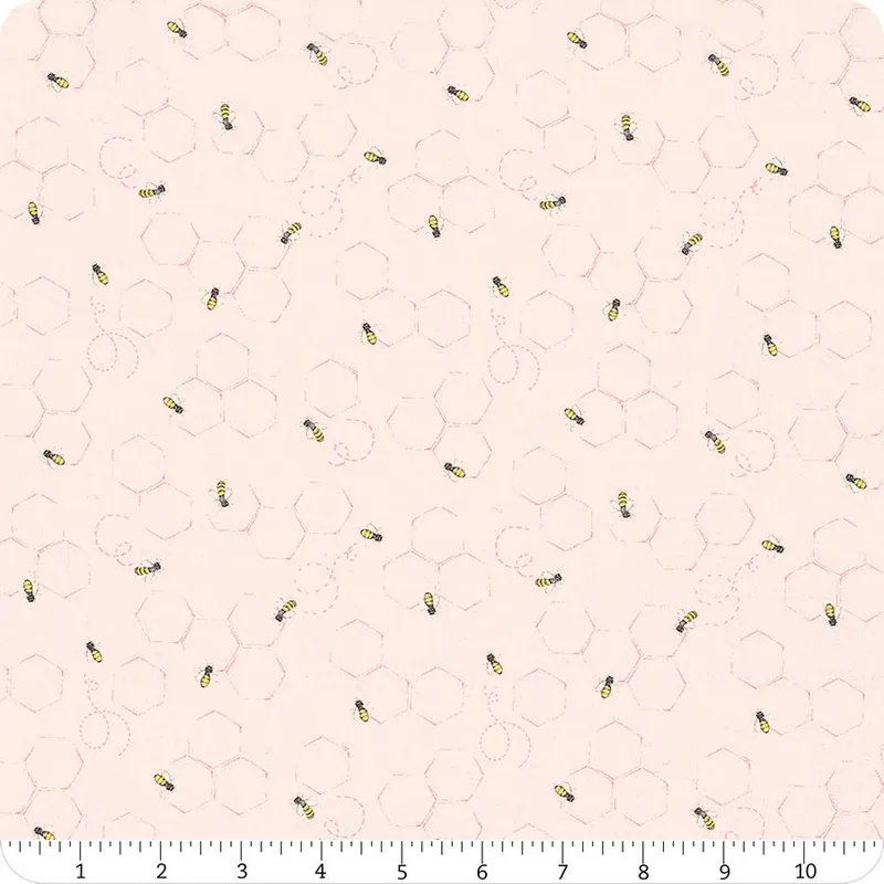 Afternoon in the Garden Pale Pink Garden Bees Yardage | SKU# 54438-2 High Quality