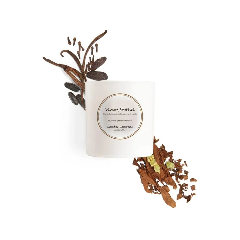 Hot Picks 7.5oz Sewing Fireside Candle | Creator Collection by Cue