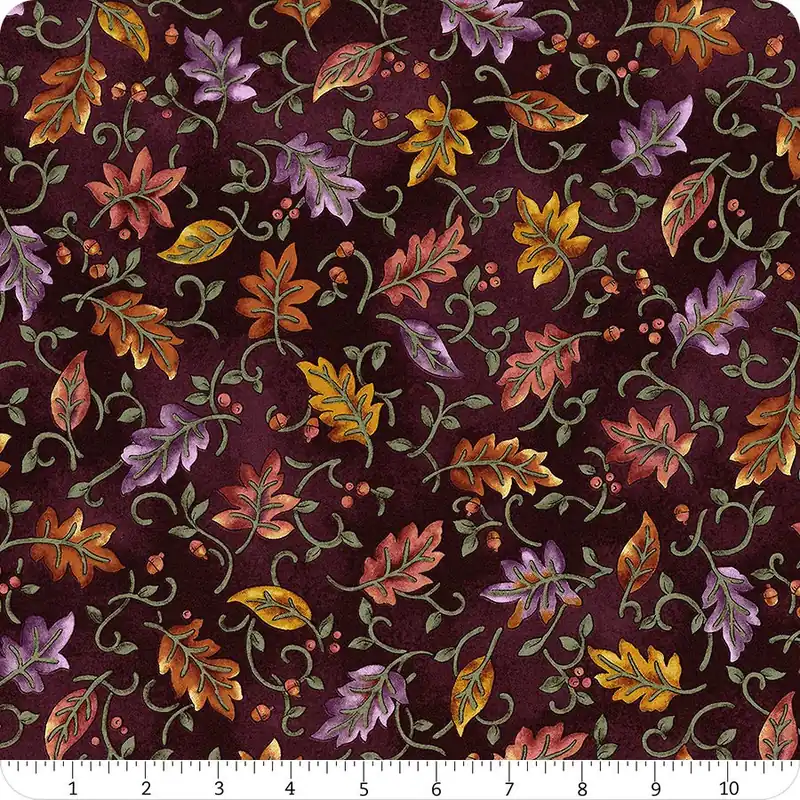 Popular Autumn Breeze Plum Dancing Leaves Yardage | SKU# 17150-67