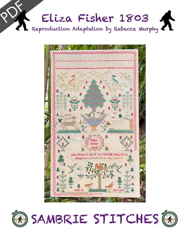 Eliza Fisher 1803 Downloadable PDF Cross Stitch Pattern | Sambrie Stitches Designs Bulk Order