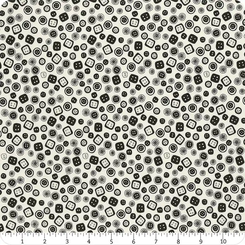 New Release Threads Porcelain on Black Buttons Yardage | SKU# 55682-25