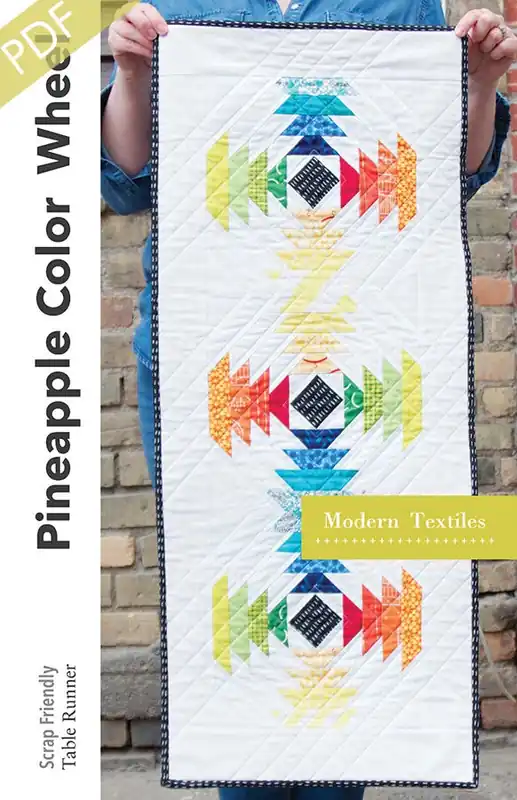 Place Order Pineapple Color Wheel Table Runner Downloadable PDF Quilt Pattern | Modern Textiles