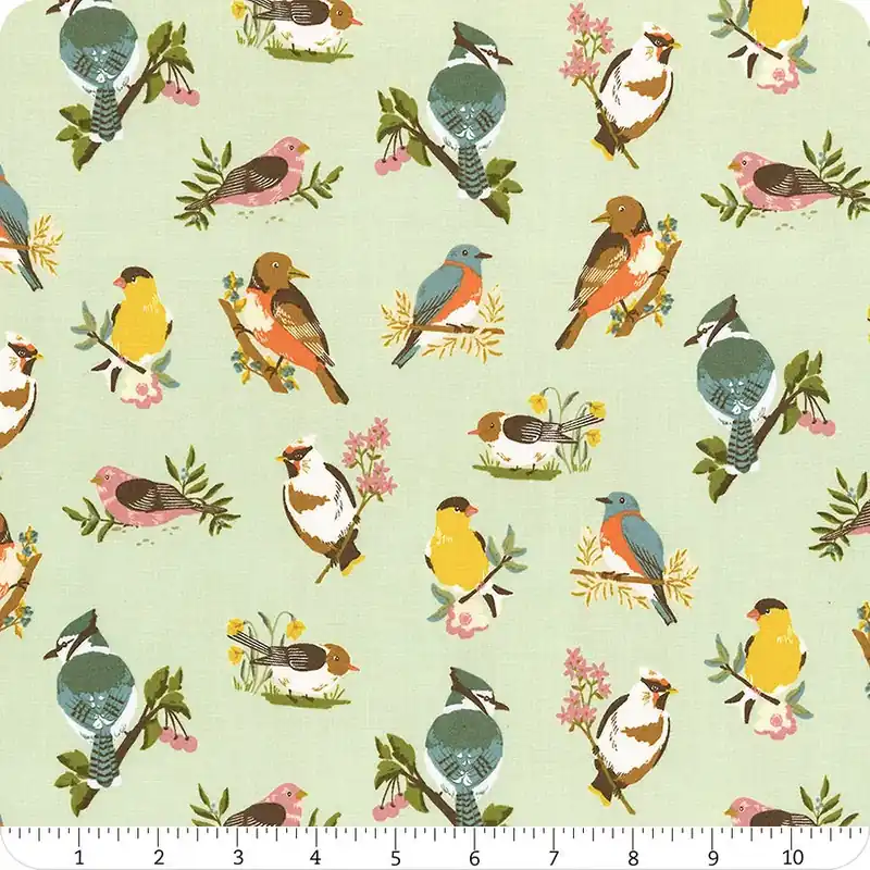 Professional Grade Winged Medley Sage Birds Yardage | SKU# C15911-SAGE