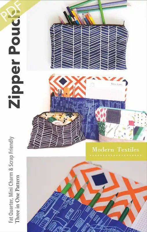 Weekend Sale Zipper Pouch Downloadable PDF Sewing Pattern | Modern Textiles