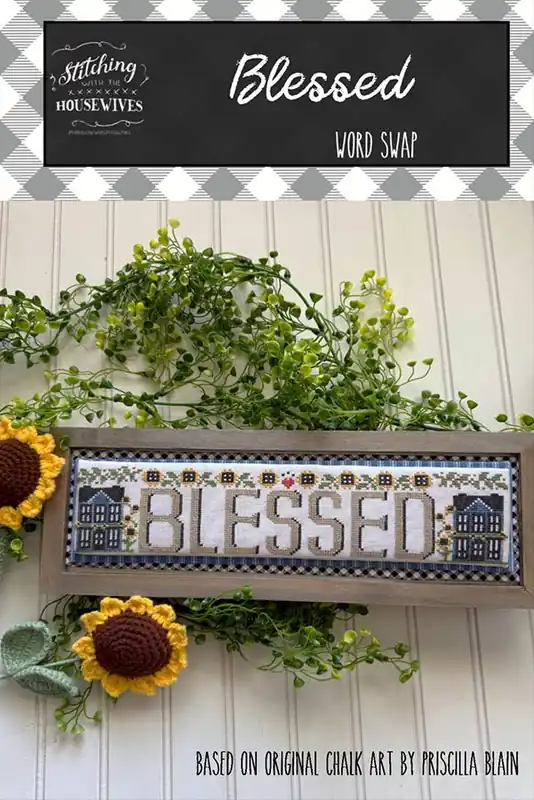 Clearance Blessed Word Swap Cross Stitch Pattern | Stitching with the Housewives